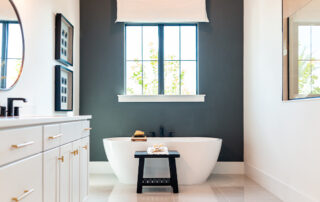 Modern bathroom remodel in Warwick Rhode Island with walk-in shower